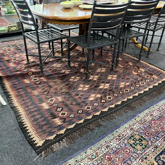 LARGE BROWN KELIM RUG 1950x2700mm