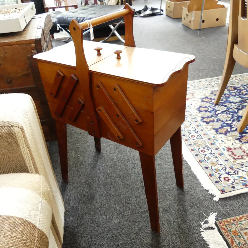 VINTAGE WOODEN SEWING CABINET H 730 L 510MM Image 1++