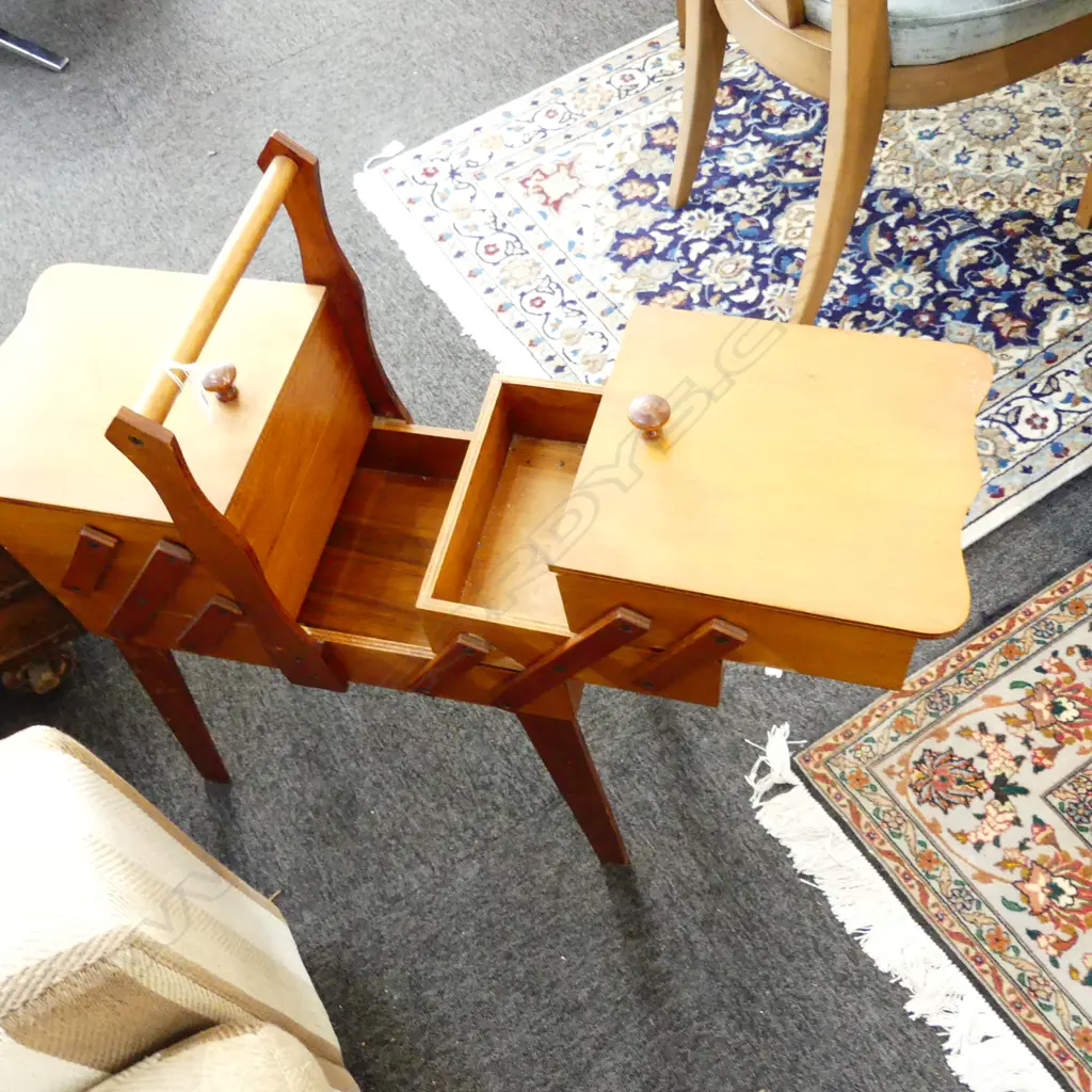 VINTAGE WOODEN SEWING CABINET H 730 L 510MM Image 1++