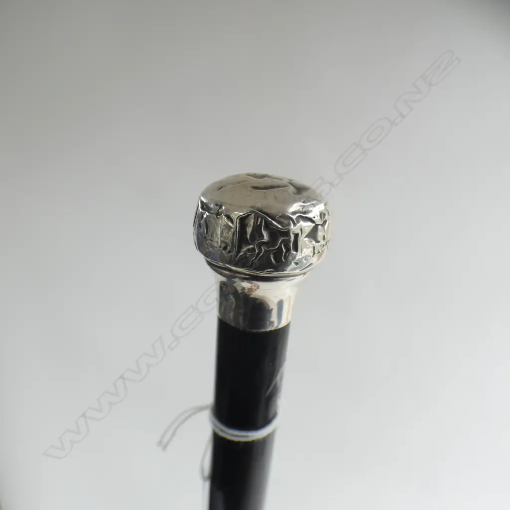 EBONISED WALKING CANE w. STG TOP L.910mm Image 1++