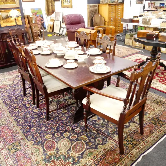 SPANISH STYLE TABLE & 6 CHAIRS...