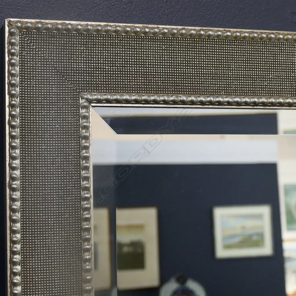 LG ORNATE SILVER GILT FRAMED BEVELLED EDGE MIRROR, 1350 x 885mm Image 1++