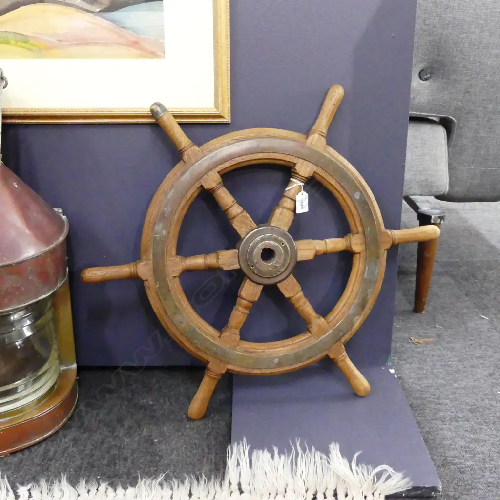 VINTAGE SHIPS WHEEL 615mm dia Image 1++