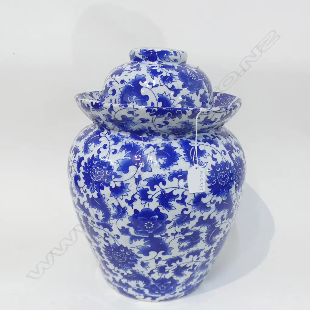 CHINESE BLUE & WHITE LIDDED POT H 400MM Image 1++