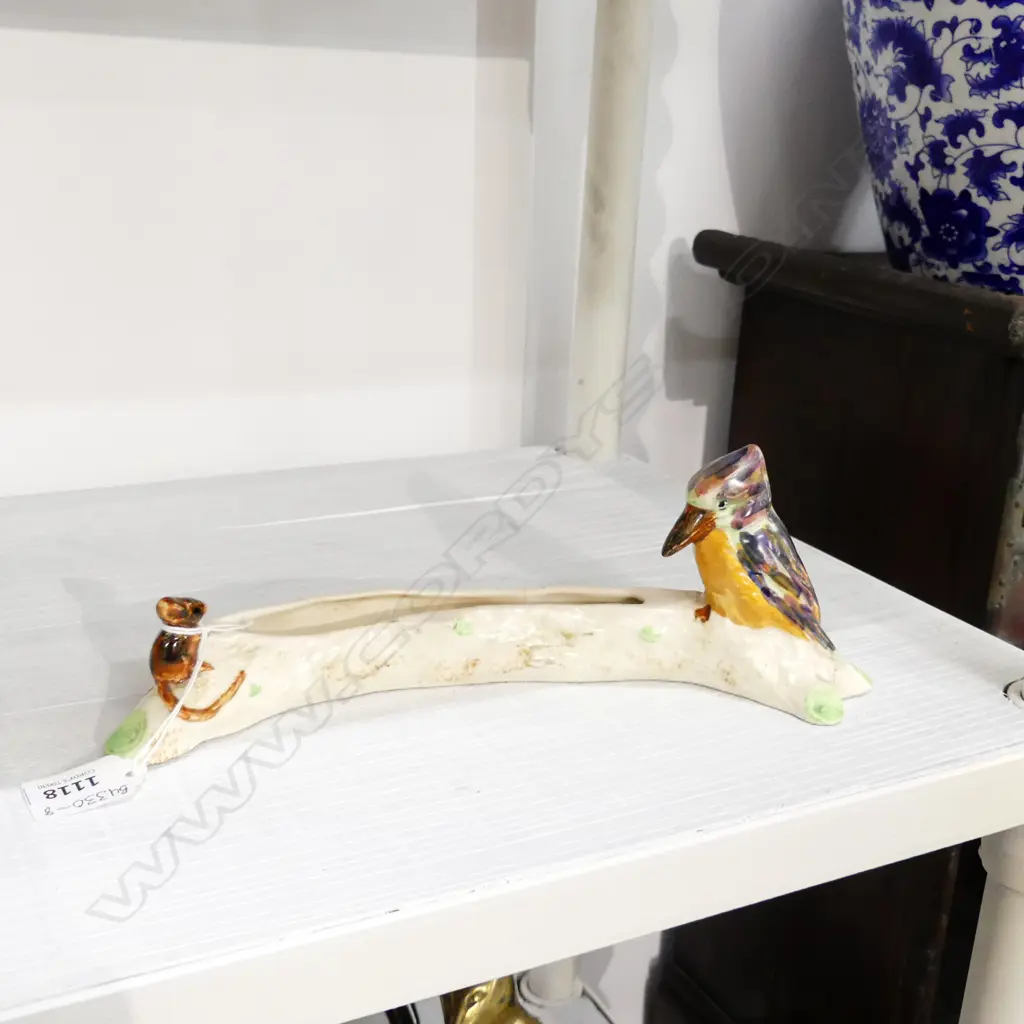 KOOKABURRA FIGURE TROUGH VASE - MADE IN ENGLAND L 280MM Image 1++