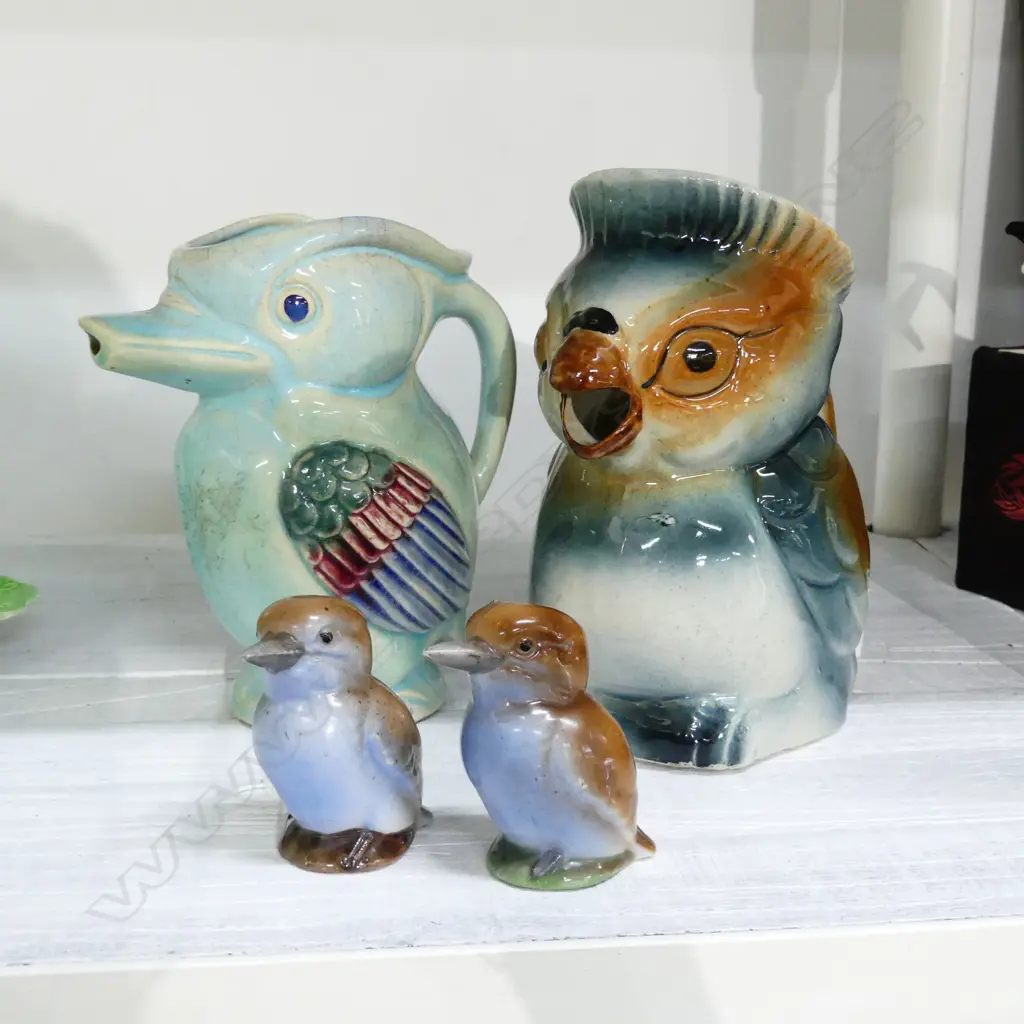 VINTAGE KOOKABURRA S&P SHAKERS & CERAMIC KOALA JUG (H 175MM) & KOOKABURRA JUG  Image 1++