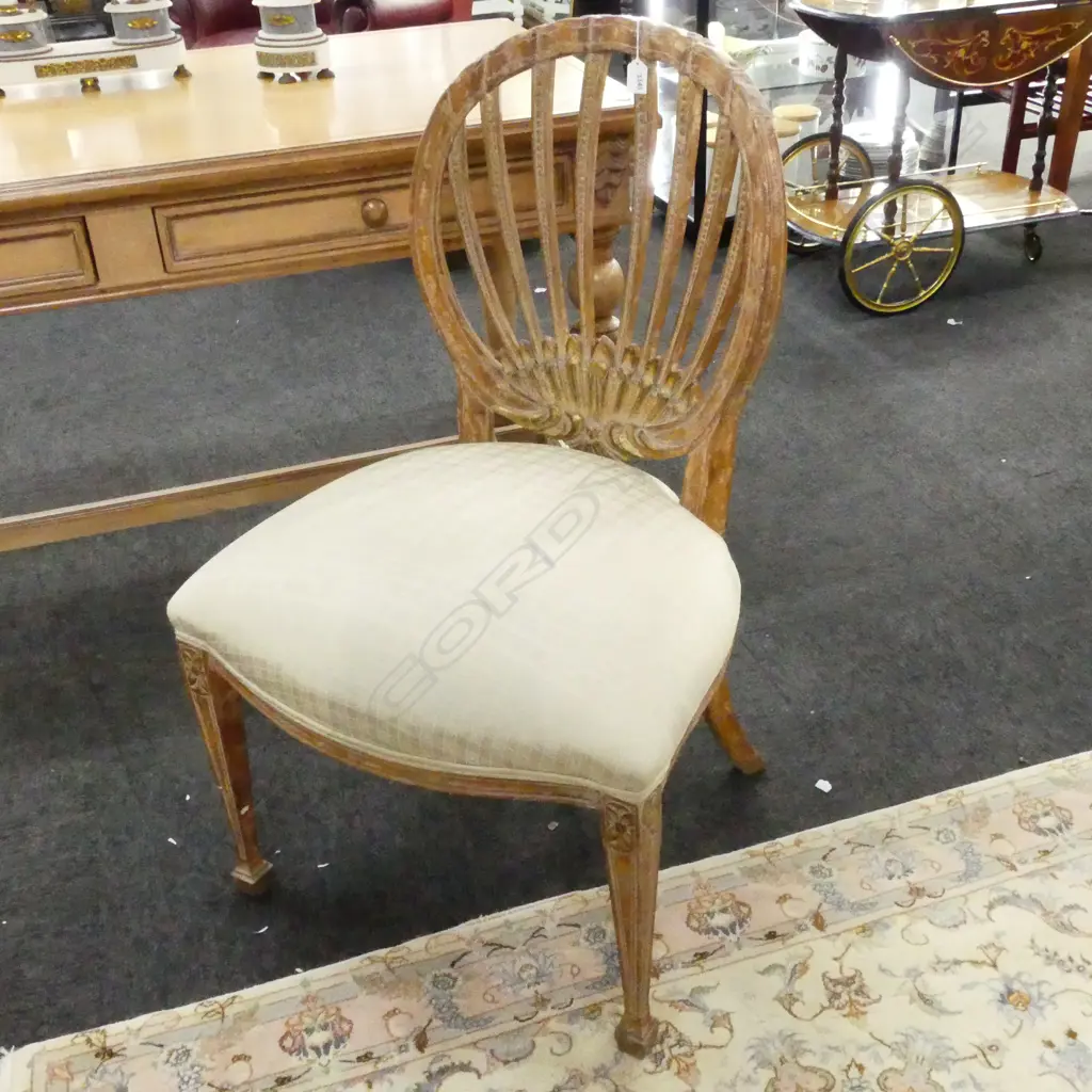 FRENCH STYLE GILDED SIDE CHAIR with SHELL BACK Image 1++