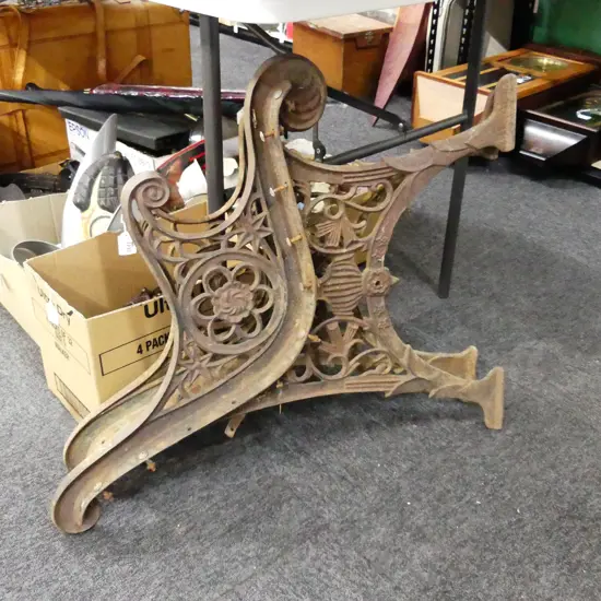 PR VICTORIAN CAST IRON BENCH ENDS