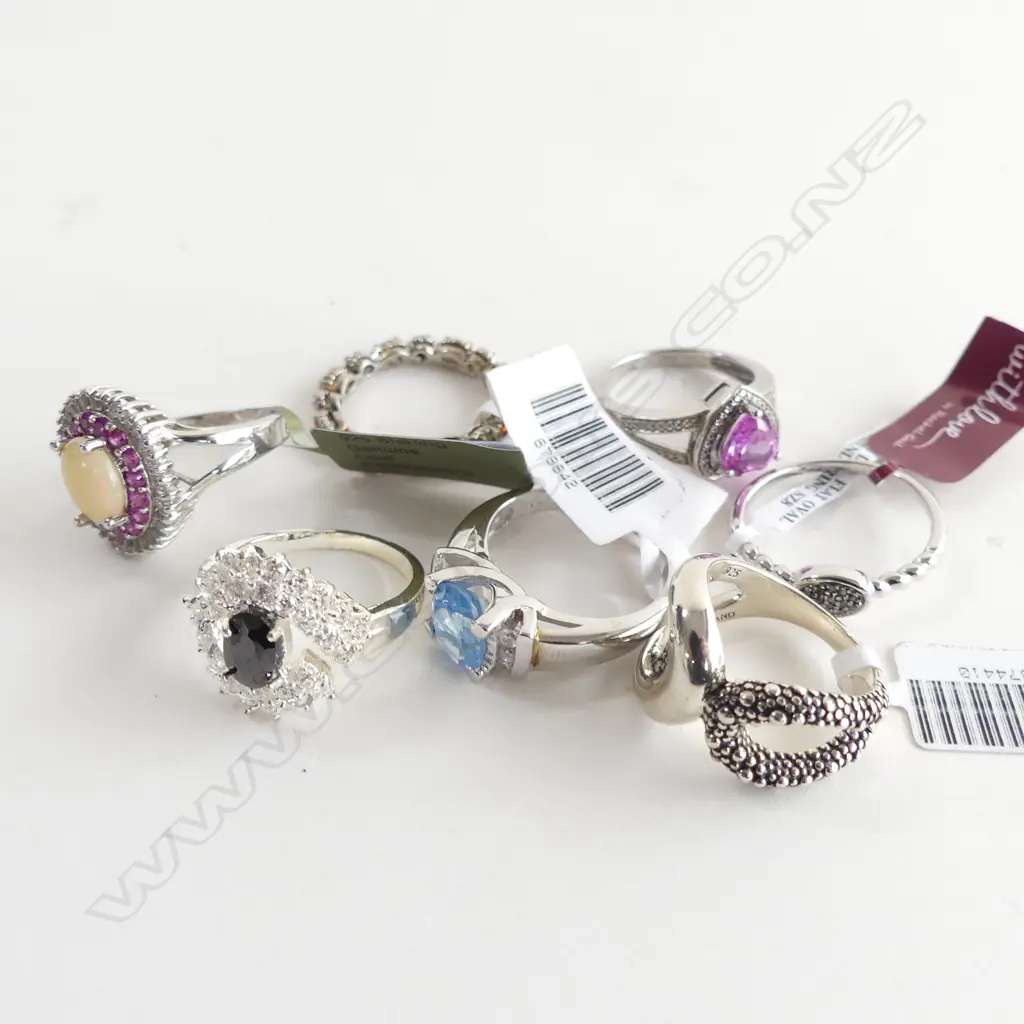 7 RINGS; 5x STG SILVER + 2 COSTUME Image 1++