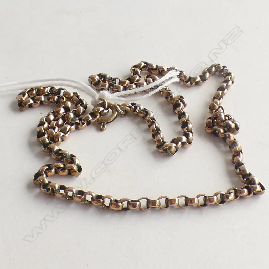 9CT BELCHER LINK CHAIN( AF) BOLT RING NOT GOLD 5.8 GRAMS Image 1++