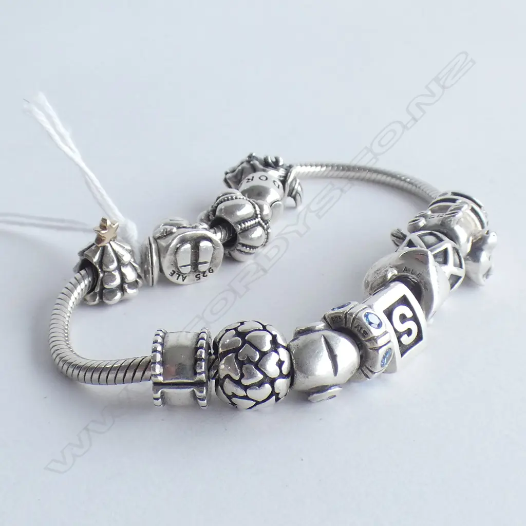 PANDORA SILVER BRACELET WITH MULTIPLE BEADS Image 1++