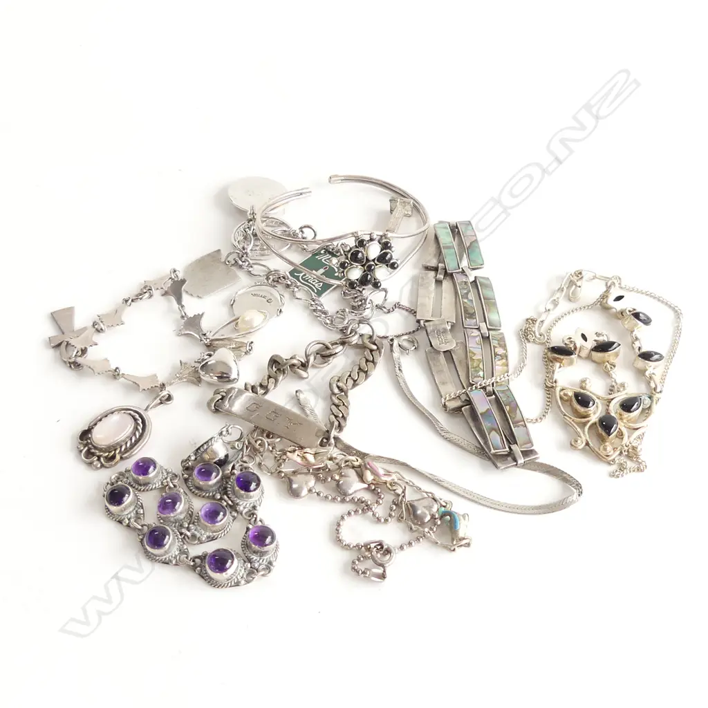 9 ASST. STG BRACELETS + NECKLACE Image 1++