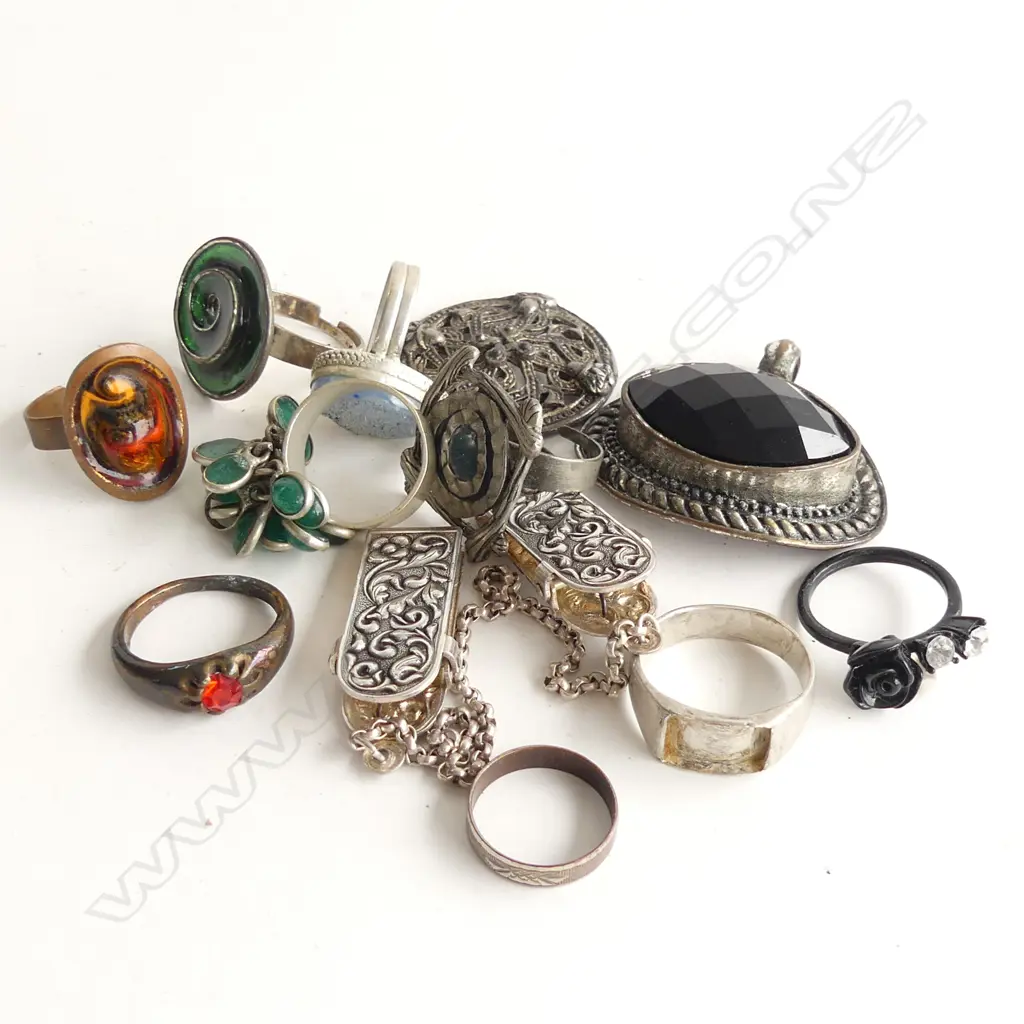 SM BAG ASST COSTUME JEWELLERY RINGS; PENDANTS ETC.. Image 1++