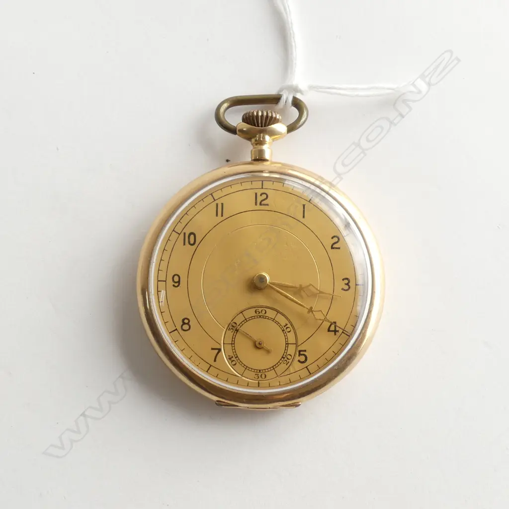 14K GOLD OPEN FACE POCKET WATCH 50.9gms Image 1++