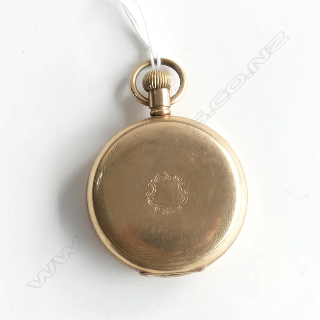 WALTHAM GOLD PLATE HUNTER POCKET WATCH RUNNING Image 1++