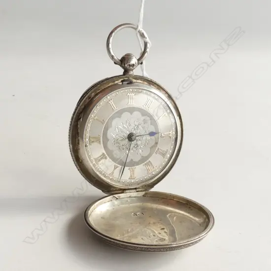 19thC SILVER ENGRAVED FOB WATCH FUSSEE MOVEMENT 'A.G. BARTLETT AUCKLAND