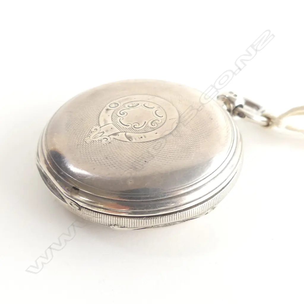 FUSSEE c1880 'JOHN BUROW AUCKLAND' SILVER HUNTER POCKET WATCH RUNNING Image 1++