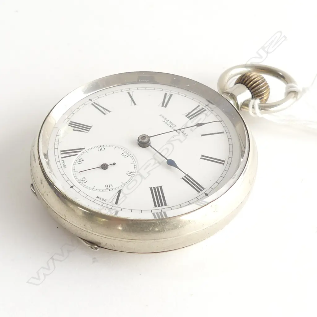 OMEGA SILVER CASED POCKET WATCH OPEN FACE SUB SECONDS RUNNING Image 1++