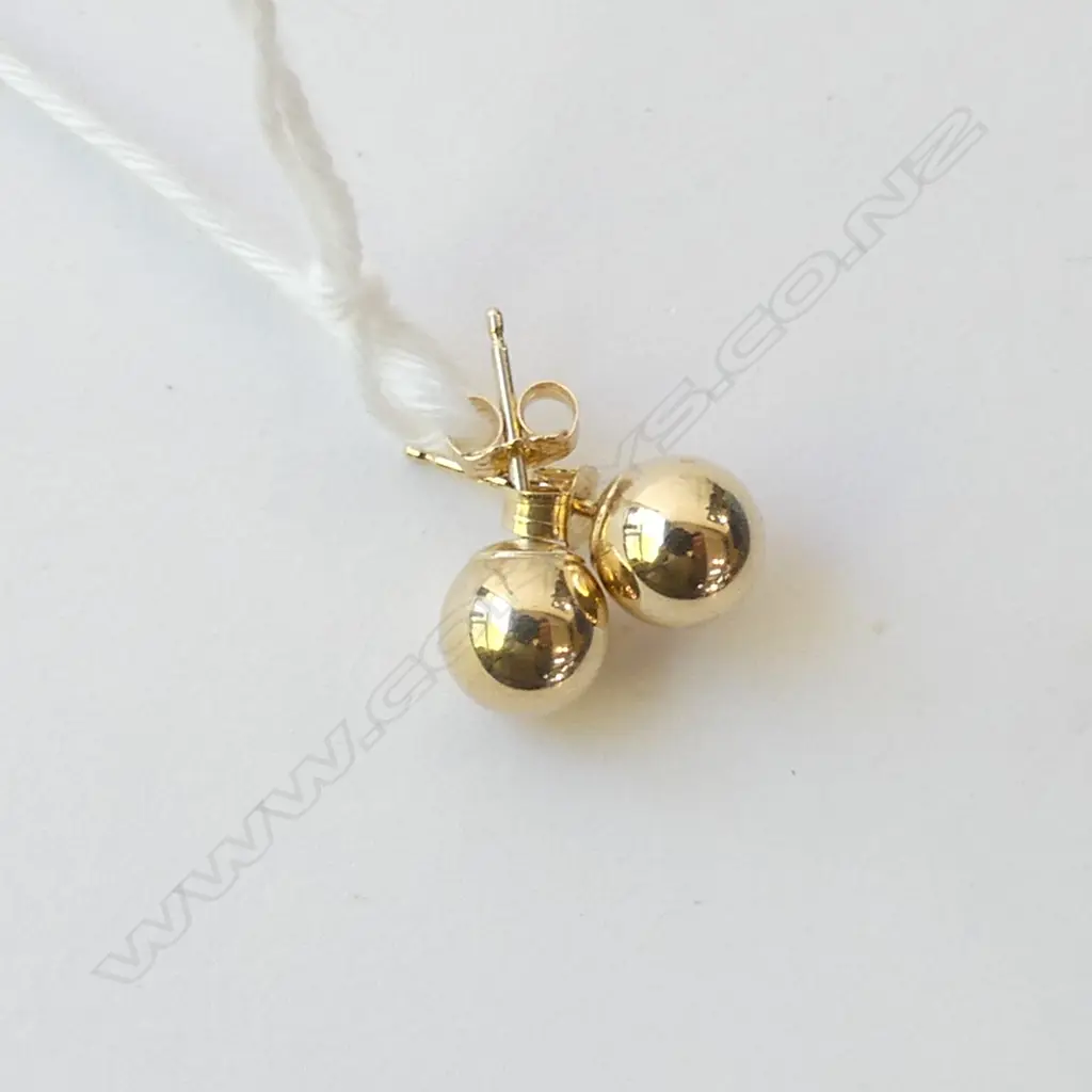 PR 14K ROSE GOLD BALL EARRINGS Image 1++