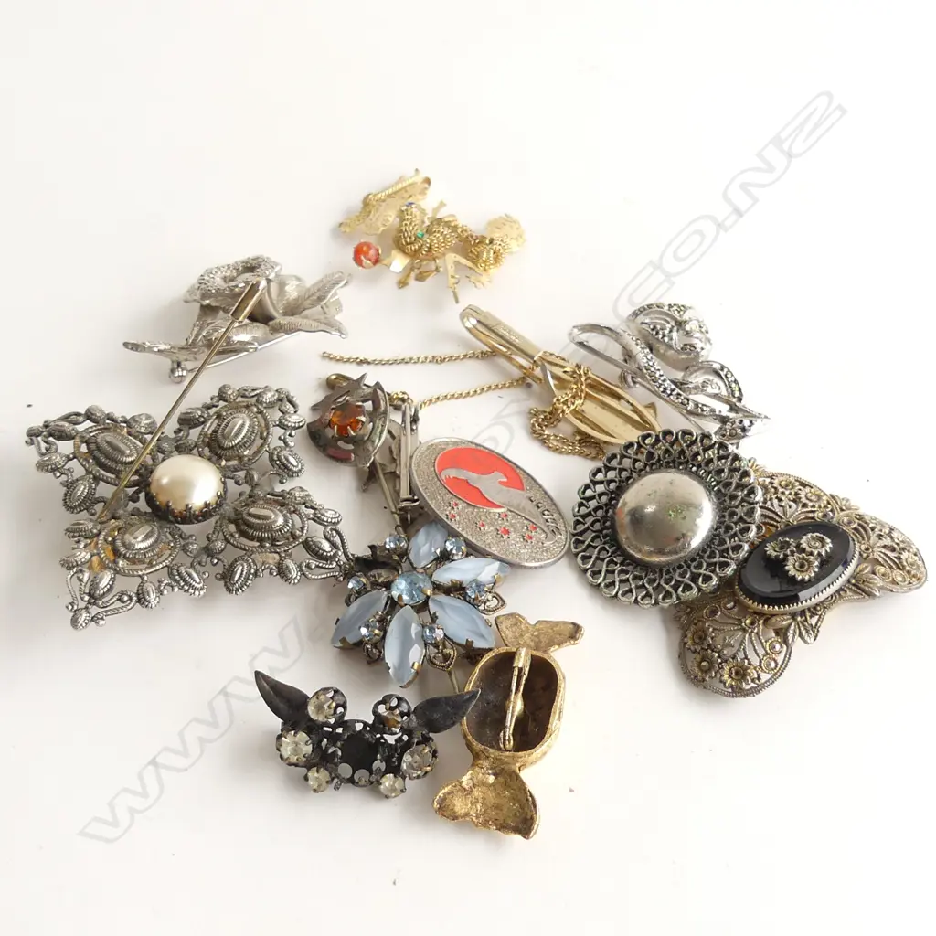 SM BAG COSTUME JEWELLERY BROOCHES, STICK PINS & SCARF CLIP - SOME A/F Image 1++