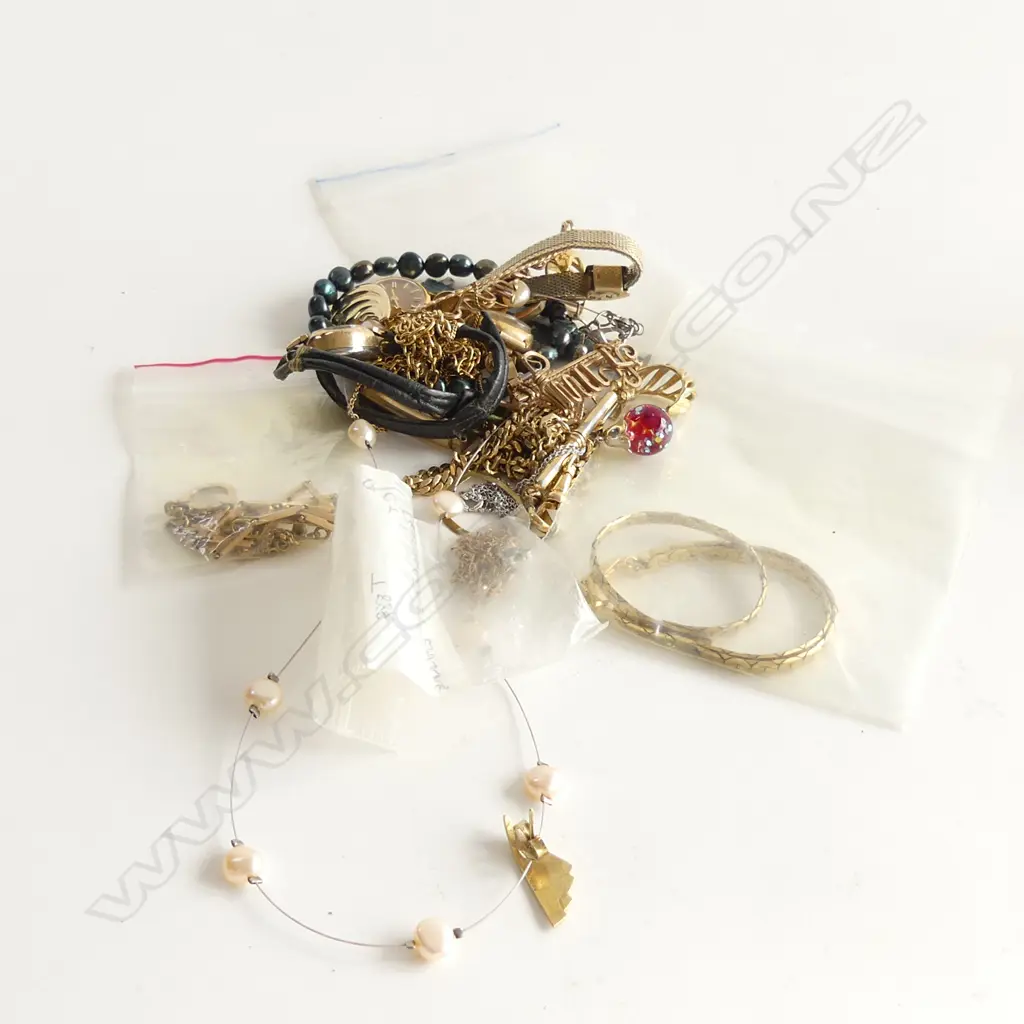 GOLD PLATE JEWELLERY + BULOVA + 2 OTHER LADIES WATCHES ETC Image 1++