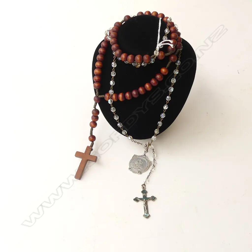 2 ROSARY BEAD NECKLACES Image 1++