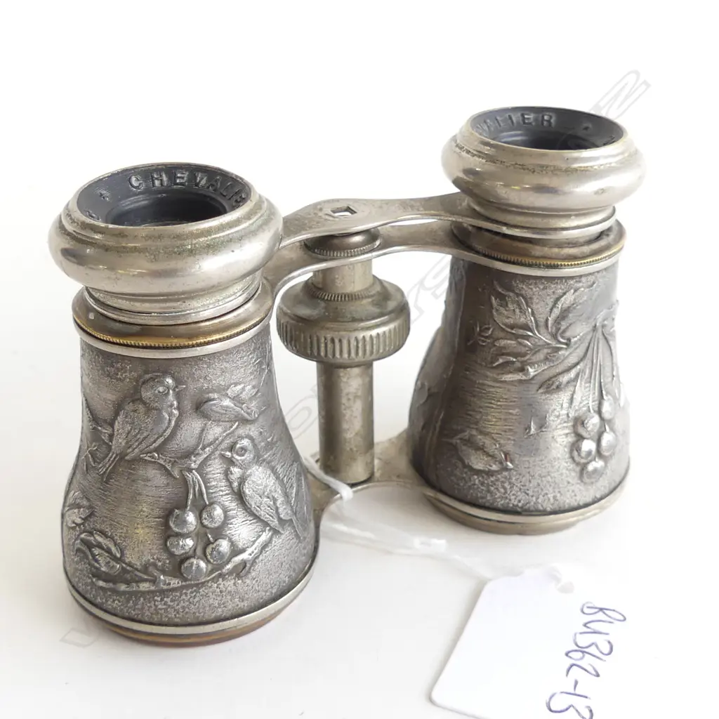 (20637) CHEVALIER PARIS OPERA GLASSES OR BINOCULARS? EMBOSSED WITH BIRDS & FLOWERS AF Image 1++