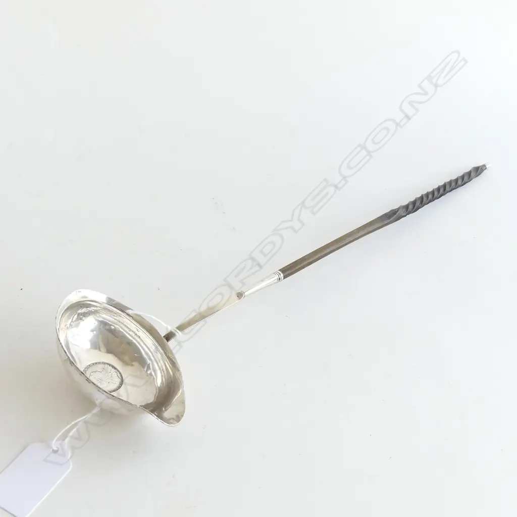 (20632)GEO III SILVER TODY LADLE WITH BALEEN  HANDLE L. 390mm W. 41g Image 1++