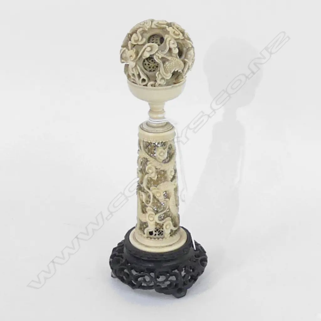ORIENTAL PUZZLE BALL ON STAND H.185mm Image 1++