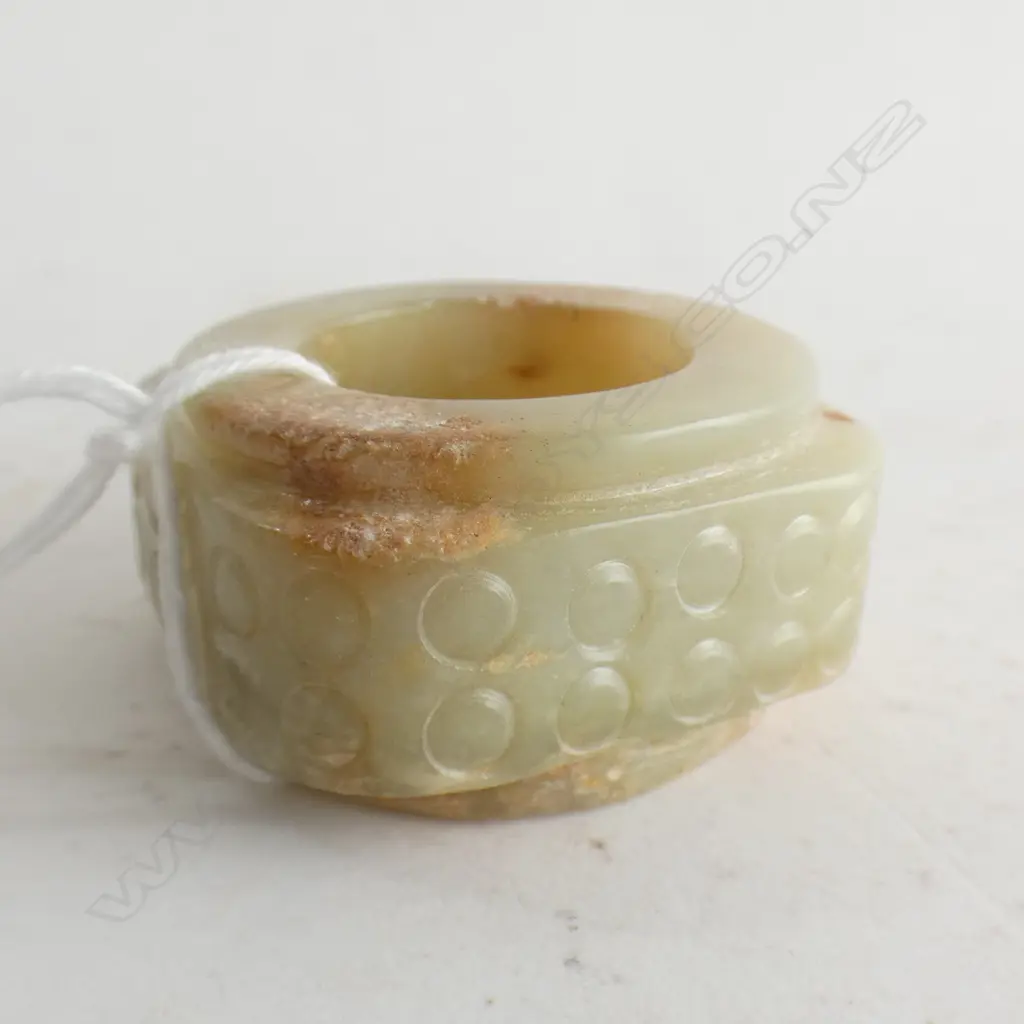 CHINESE PALE JADE CONG ROUNDED SQUARE Image 1++