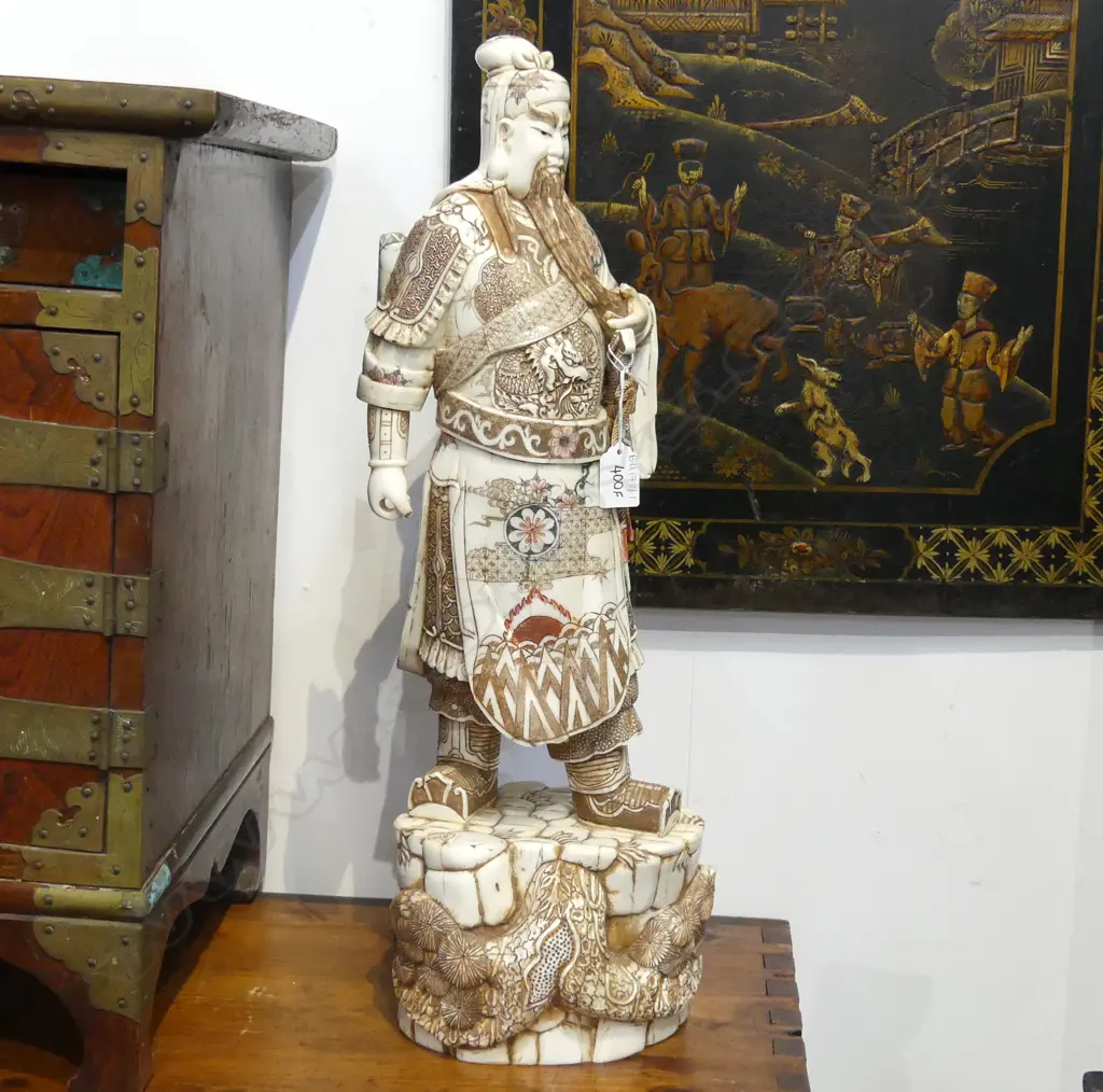 JAPANESE WARRIOR MADE FROM PIECES OF BONE H.580mm Image 1++