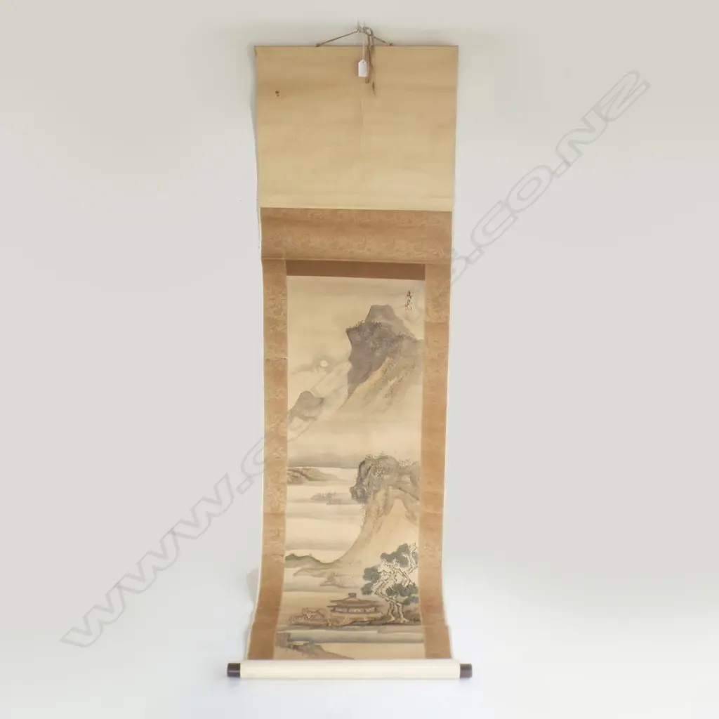 ORIENTAL SCROLL PAINTED W LANDSCAPE Image 1++