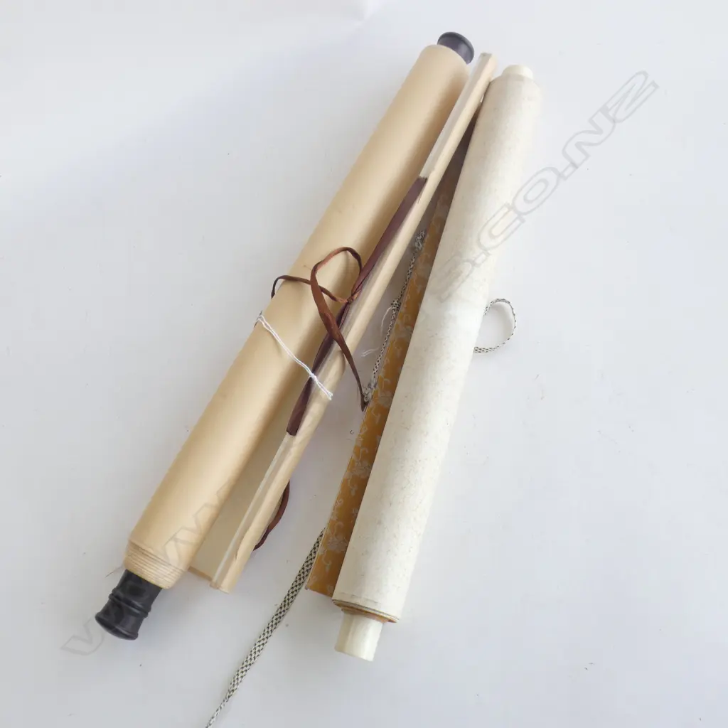 2 ORIENTAL SCROLLS PAINTED W CALLIGRAPHY 1300MM AND CHRYSANTHEMUM Image 1++