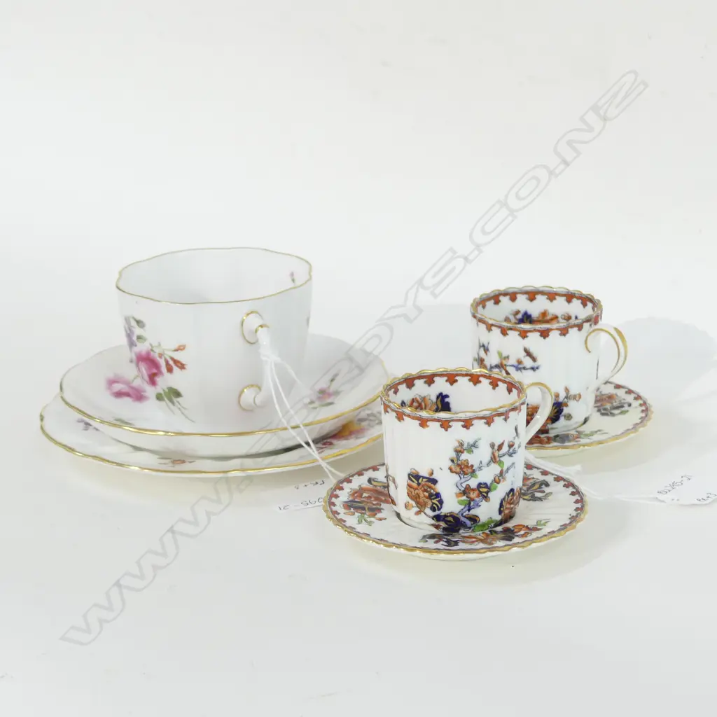 PR SPODE DEMI ORIENTAL PATTERN C&S'S + ROYAL CROWN DERBY DERBY POSIES TRIO  Image 1++