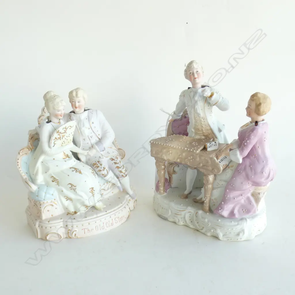 PR VINTAGE GERMAN BISQUE 'NODDING' HEAD FIGURE GROUPS (old repairs) Image 1++