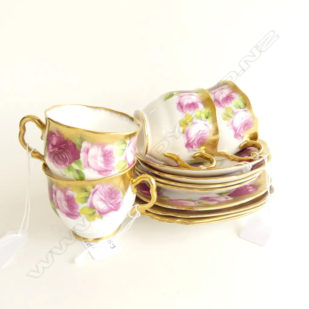 FOUR ROYAL ALBERT HEAVY GOLD GILD OER TRIOS - COUNTESS SHAPE CUPS Image 1++