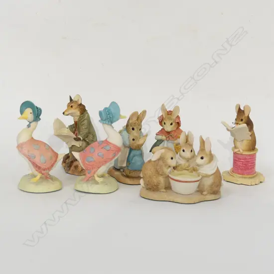 7 BOXED BEATRIX POTTER FIGURINES; 