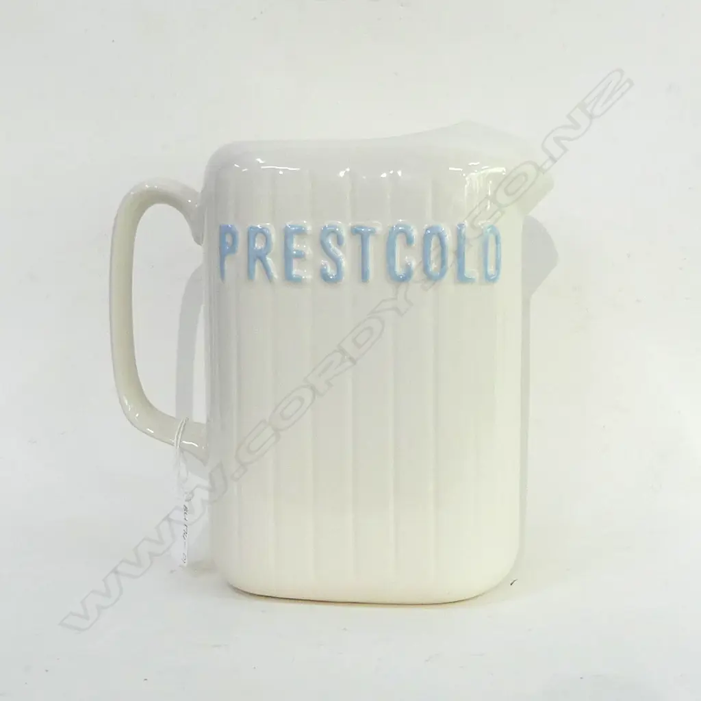ALPINES PRESTCOLD FRIDGE JUG - WHITE WITH BLUE LETTERING H 210MM Image 1++