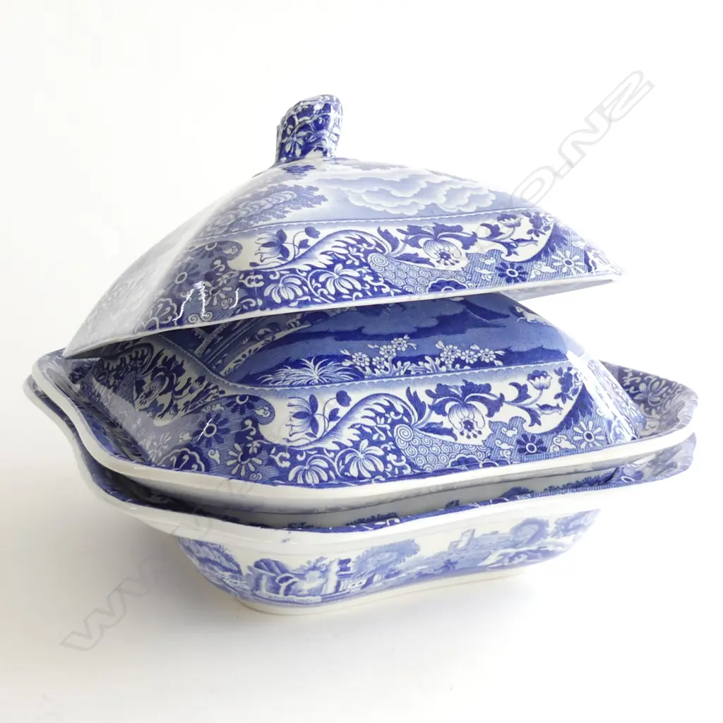 PR SPODES ITALIAN LIDDED SQUARE TUREENS 240x240mm dia Image 1++