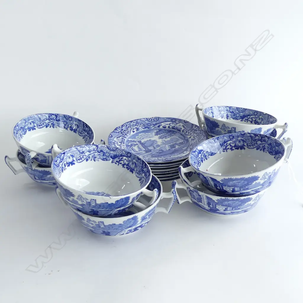 8 SPODES ITALIAN SOUP COUPES (2 AF) + 8 SIDE PLATES 160mm dia  Image 1++