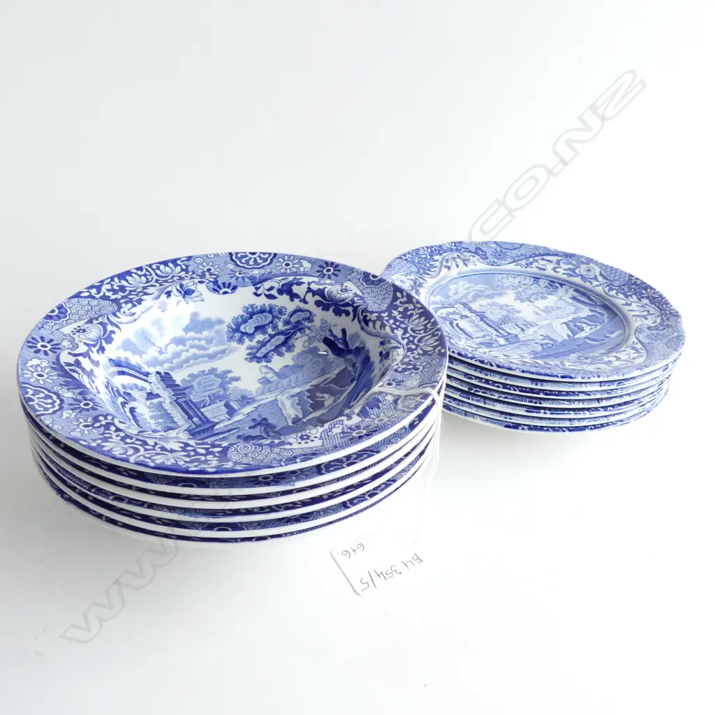6 SPODES ITALIAN CEREAL BOWLS 165mm dia + 6 SIDE PLATES 160mm dia Image 1++