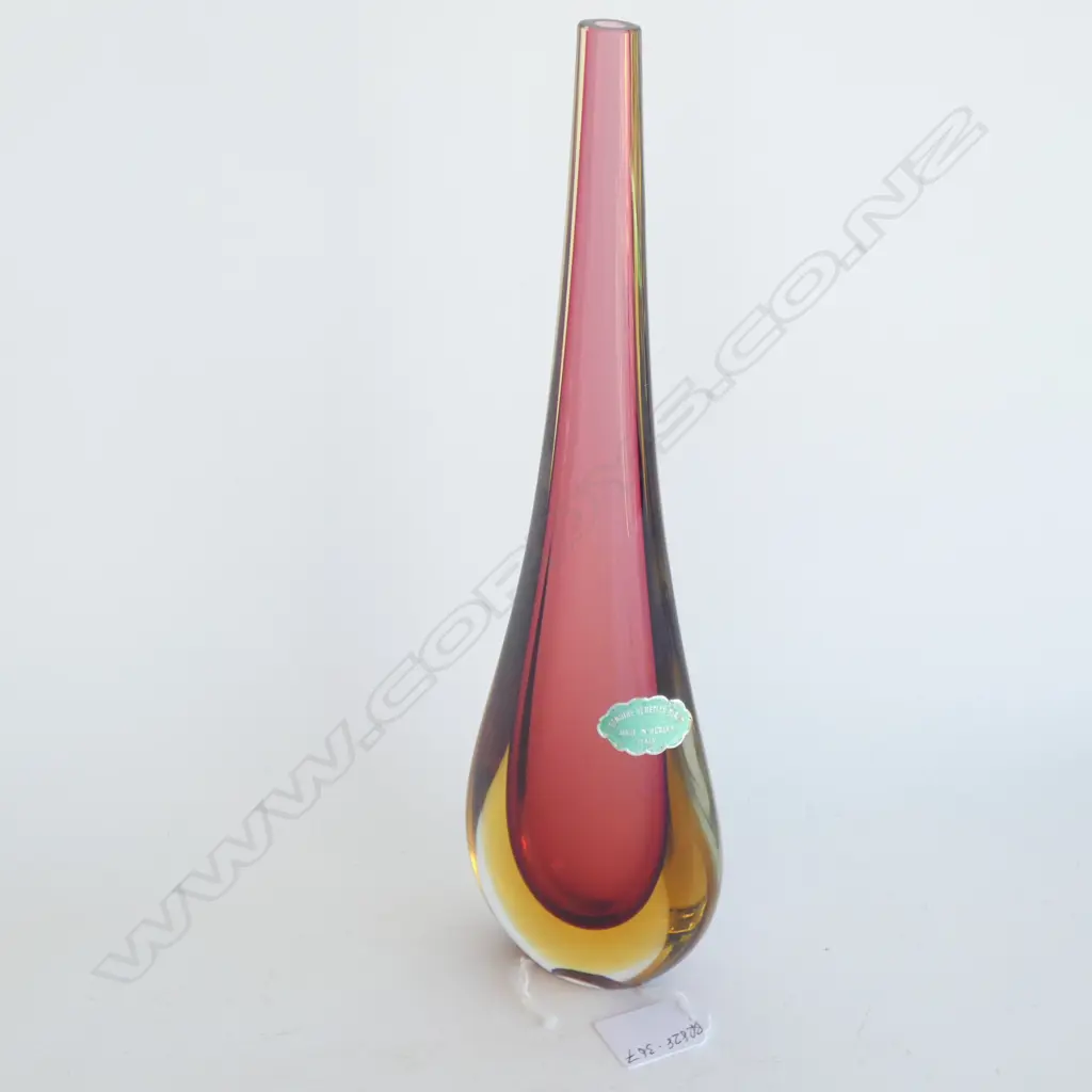 MURANO GLASS SOMMERSO SPECIMEN VASE labelled H.310mm. Image 1++