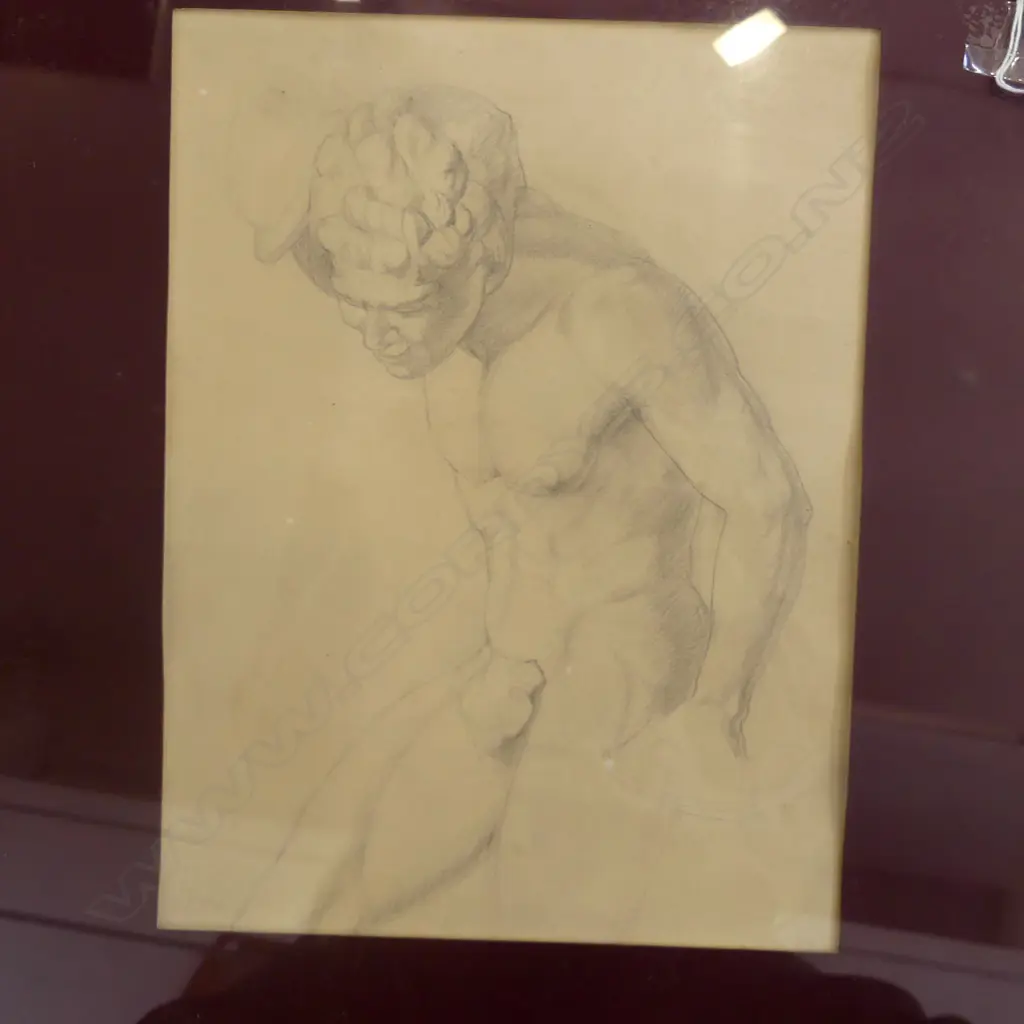 ARTIST'S STUDY NUDE, PENCIL, FRAMED 300 x 220mm (image)  Image 1++
