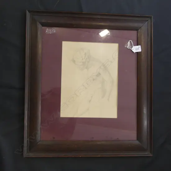 ARTIST'S STUDY NUDE, PENCIL, FRAMED 300 x 220mm (image) 