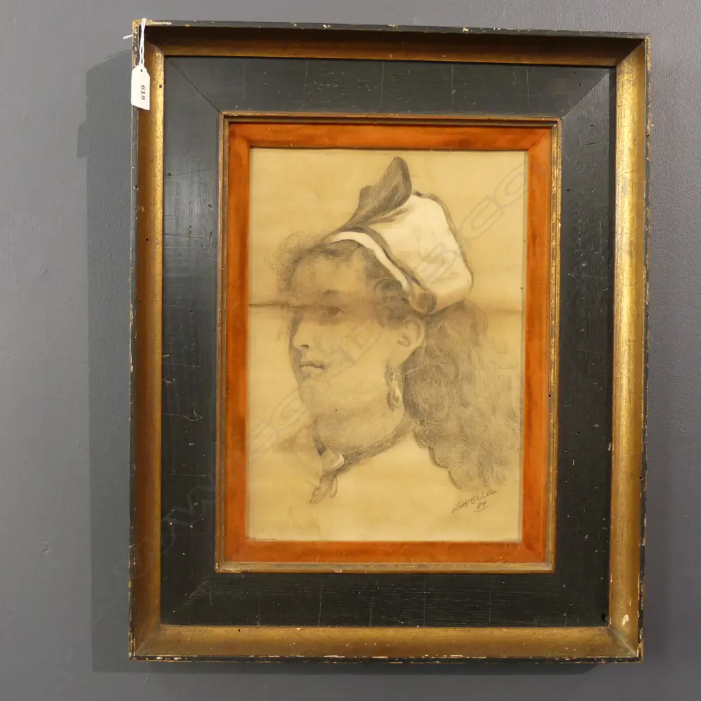 VINTAGE PRINT 350x250mm FRAME HAS HAD BORER  Image 1++