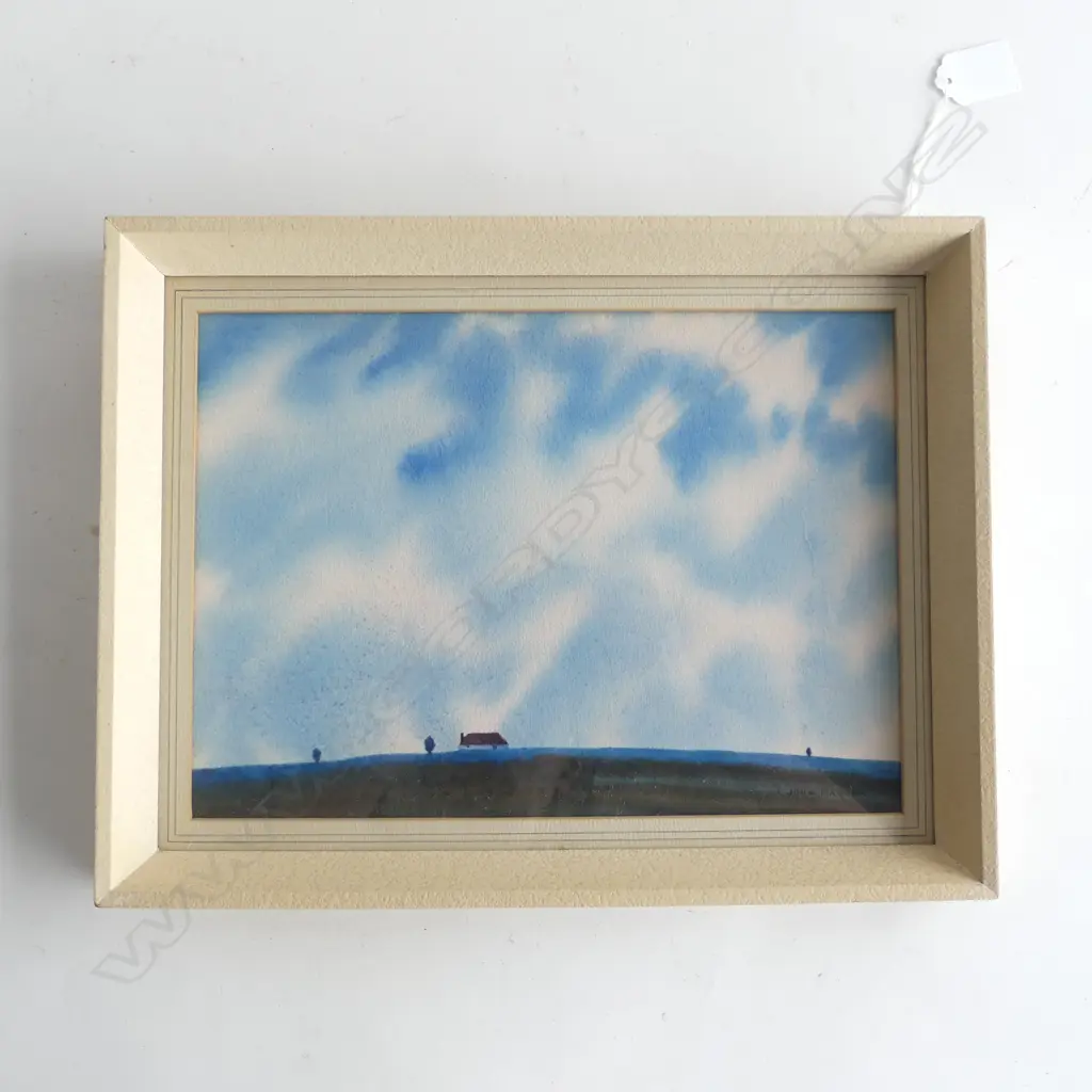 JOHN MAGURK W/C EXTENSIVE LANDSCAPE & SKY H. 201mm x W. 209mm Image 1++