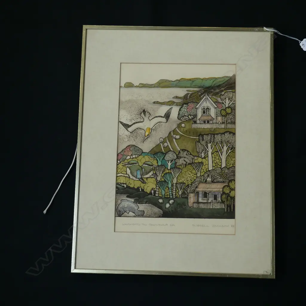 RUSSELL JACKSON ARTISTS PROOF 'WHANGARURU PENINSULA' 215 X 310MM  SIGNED 1986 Image 1++