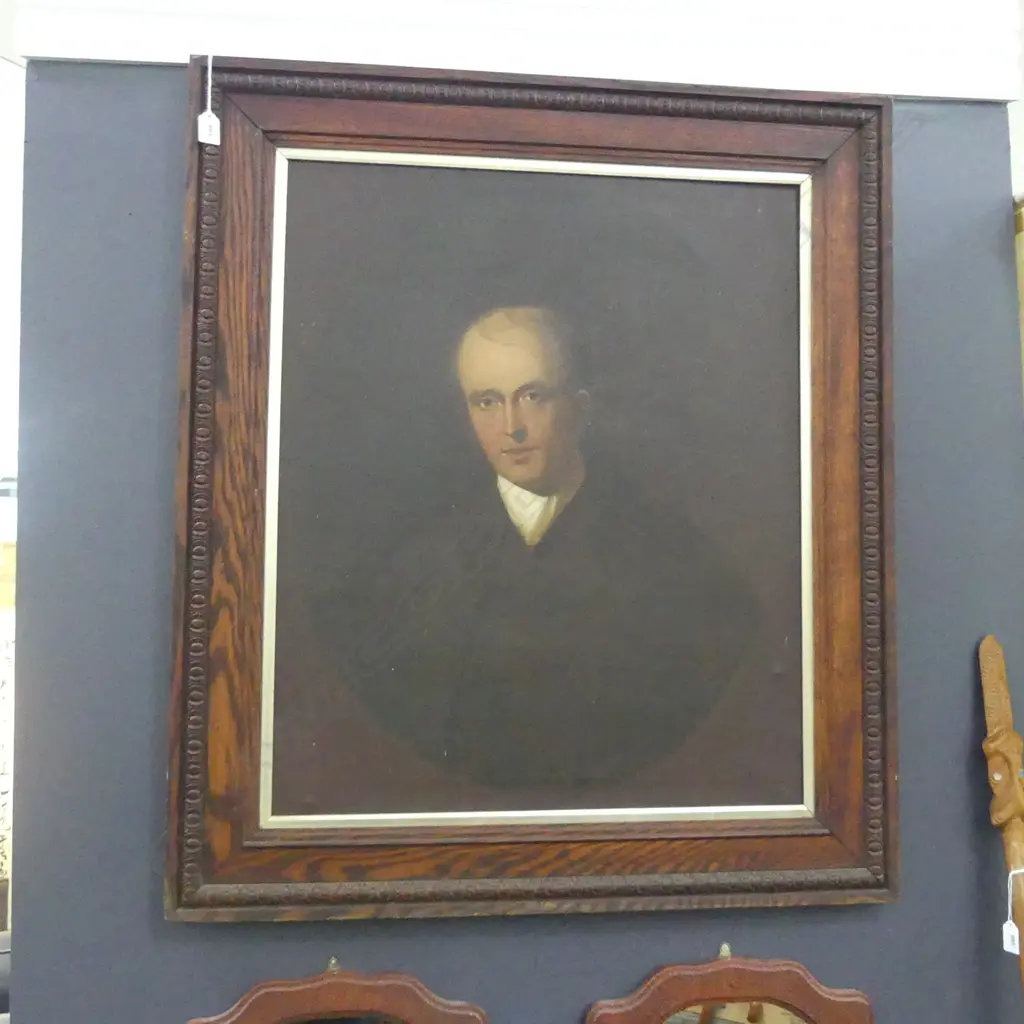 ANTIQUE PORTAIT OIL ON CANVAS 740x600mm Image 1++