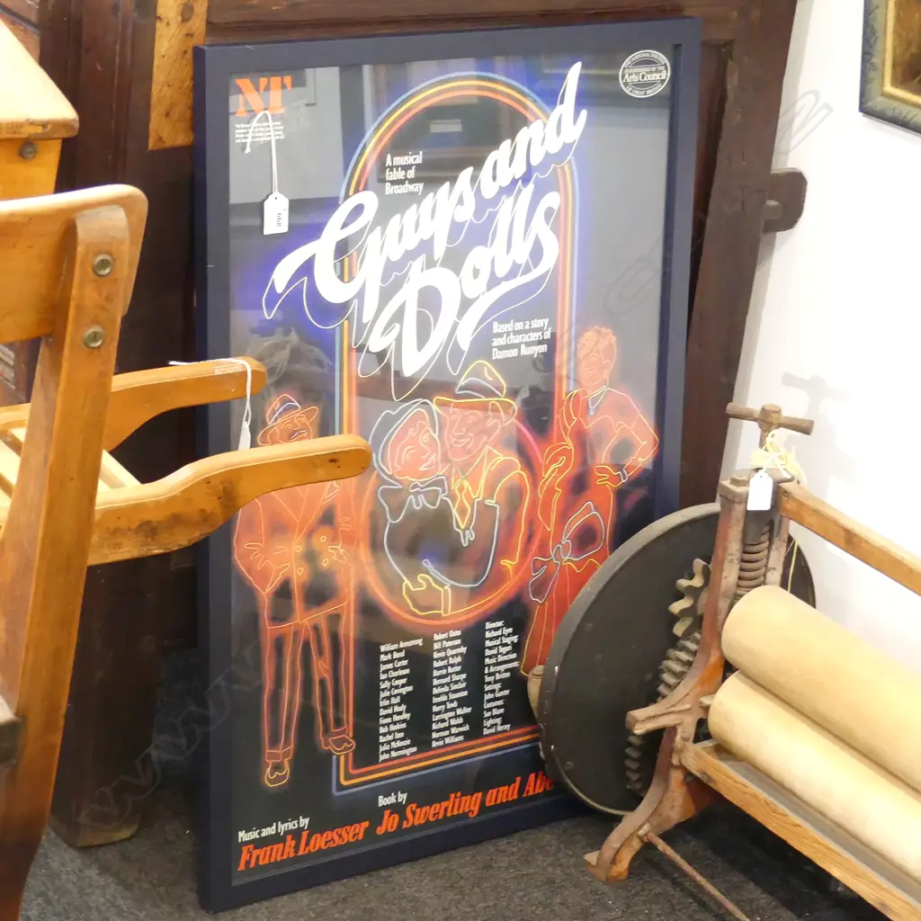 NATIONAL THEATRE 'GUYS AND DOLLS' FRAMED POSTER 750x495mm Image 1++