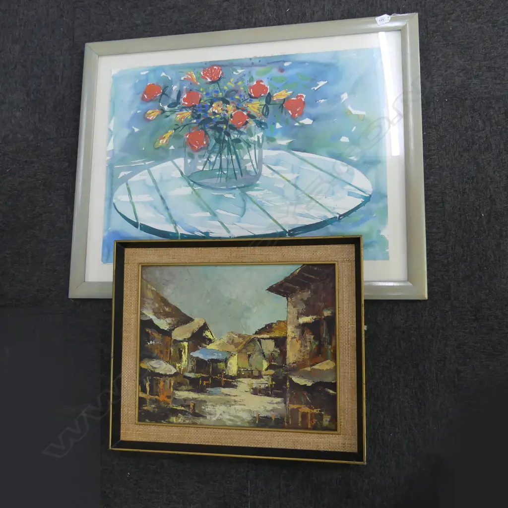 OIL ON CANVAS + A/P WATERCOLOUR- 490mm x 390mm/750mm x 555mm Image 1++